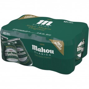 MAHOU CLASICA cerveza rubia lata 33 cl pack 12